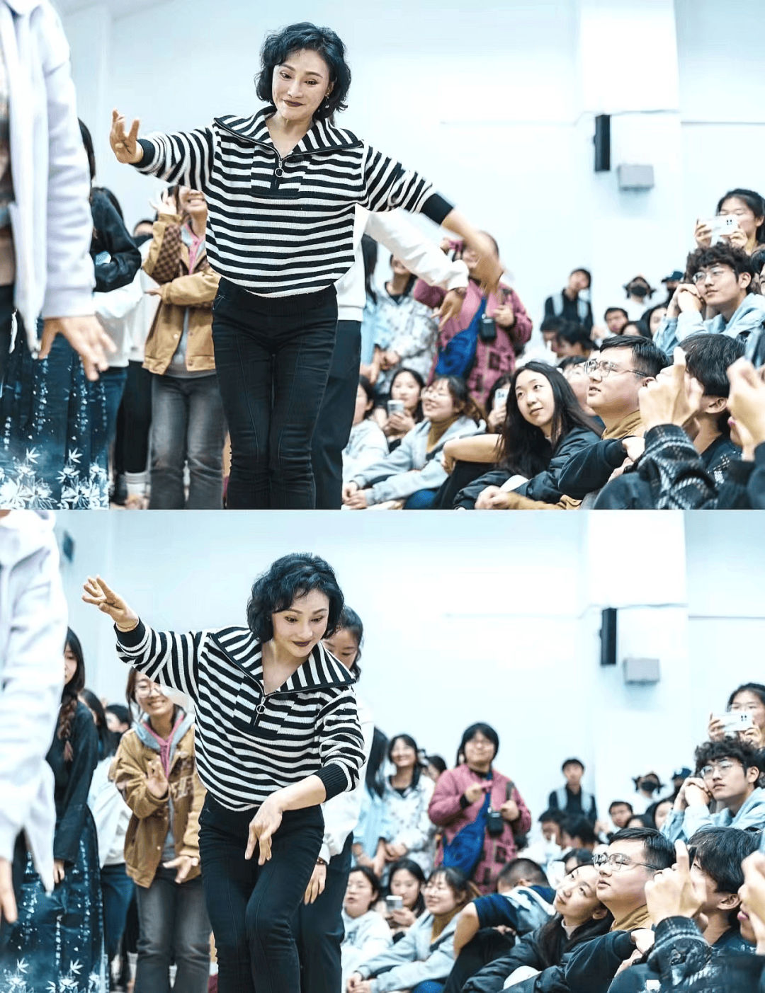 "陈俐老师说,从舞台走向讲台,年轻学生们的活力深深感染了她,促使她不