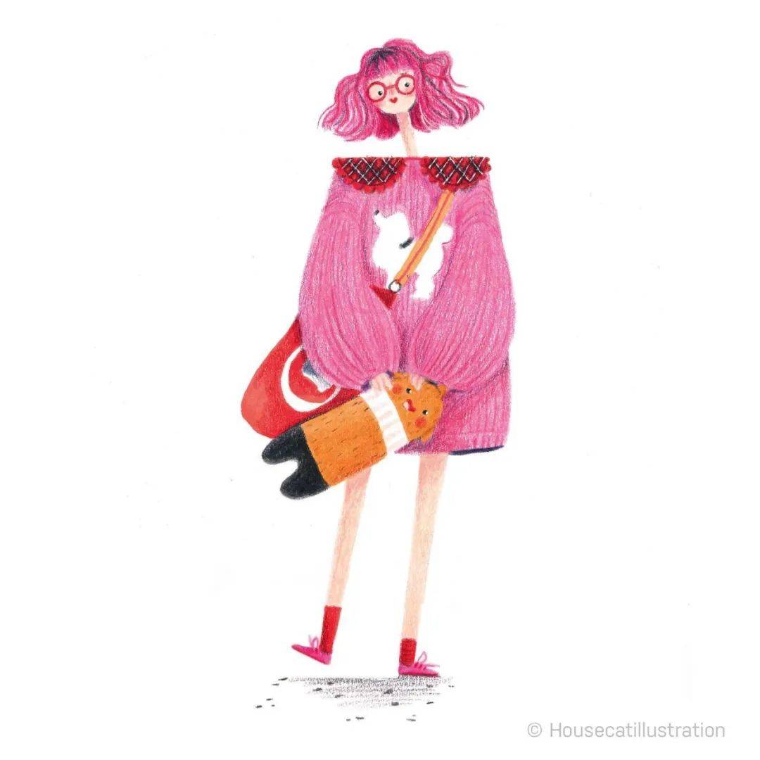 趣味彩铅人物插画创意十足