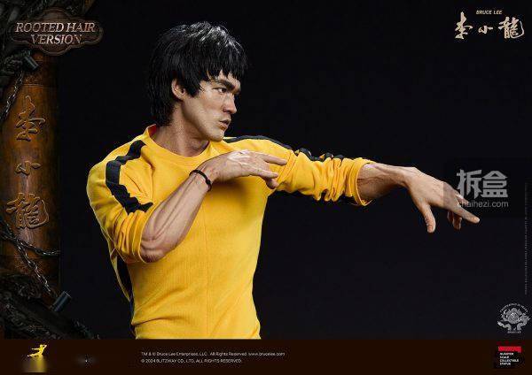 blitzway 李小龙 死亡游戏 黑黄连体衣 1/4正版植发雕像