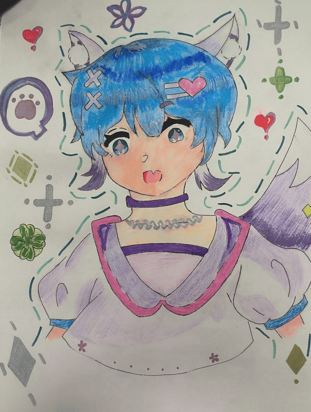 画抒怀 以漫言心以高二年级全体同学积极参与心灵书签制作.