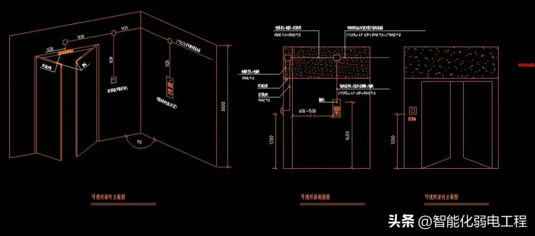 一套非常详细的弱电cad系统图及大样图模块素材