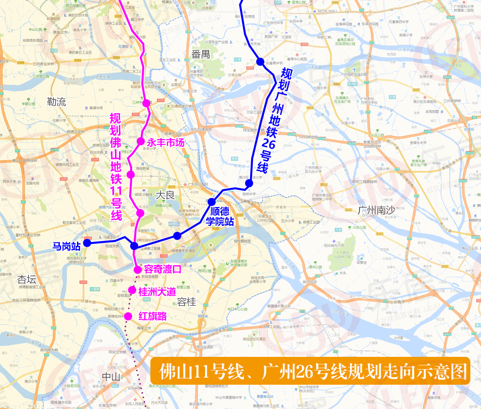 顺德11号地铁站线路图图片