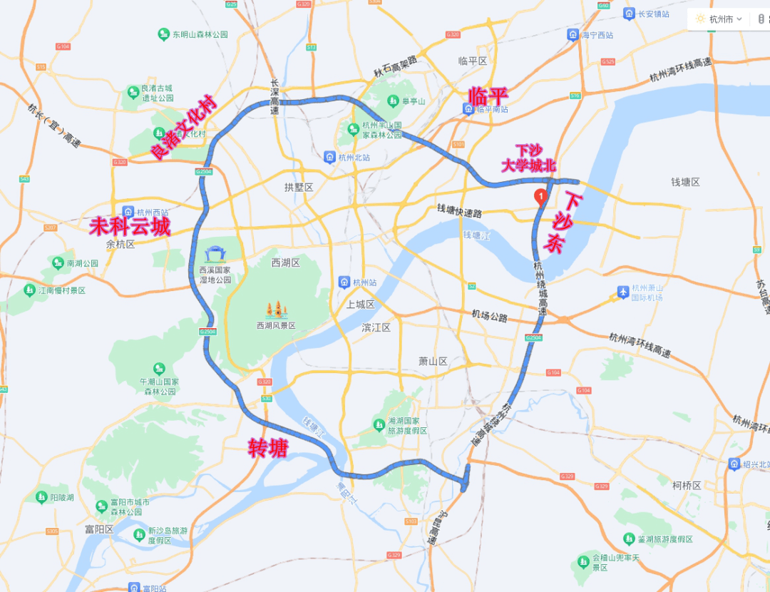 杭州绕城高速二线地图图片