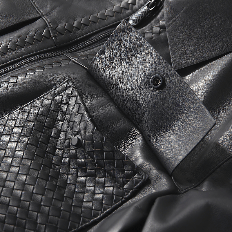 男士皮衣外套558享材质柔软舒适细腻耐久性好黑色经典不过时上身帅气