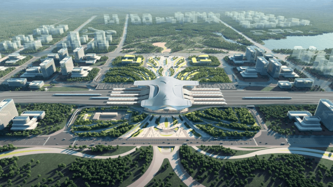 荆门西站效果图荆门西站位于荆门市城西周家坡站房建筑面积4万平方