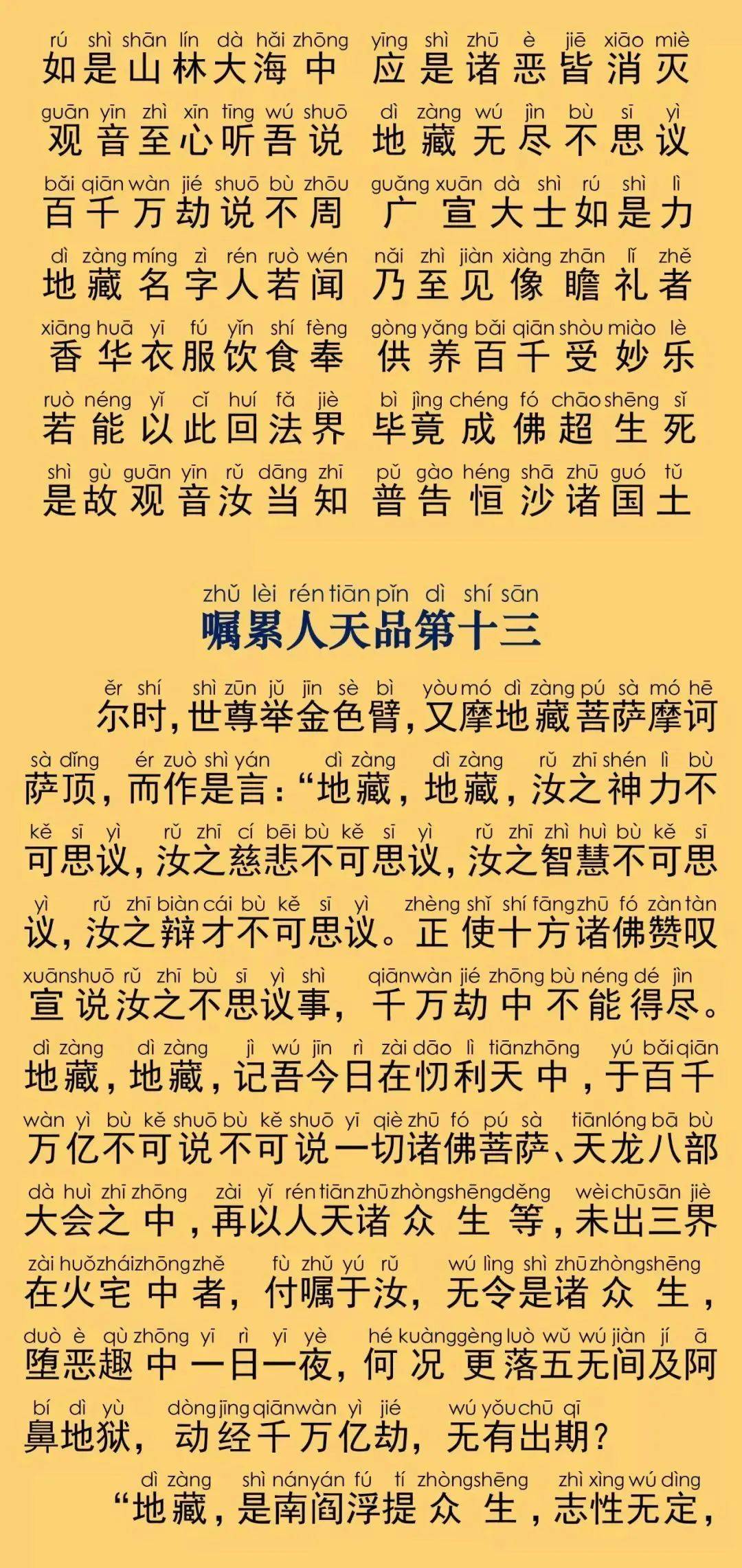 清明祭祀,地藏菩萨本愿经(卷下)注音版 | 日签