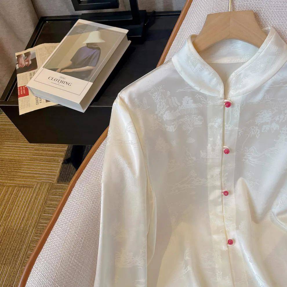 国风白月光67超好看新中式盘扣衬衣半身裙谁穿谁67回头率爆棚