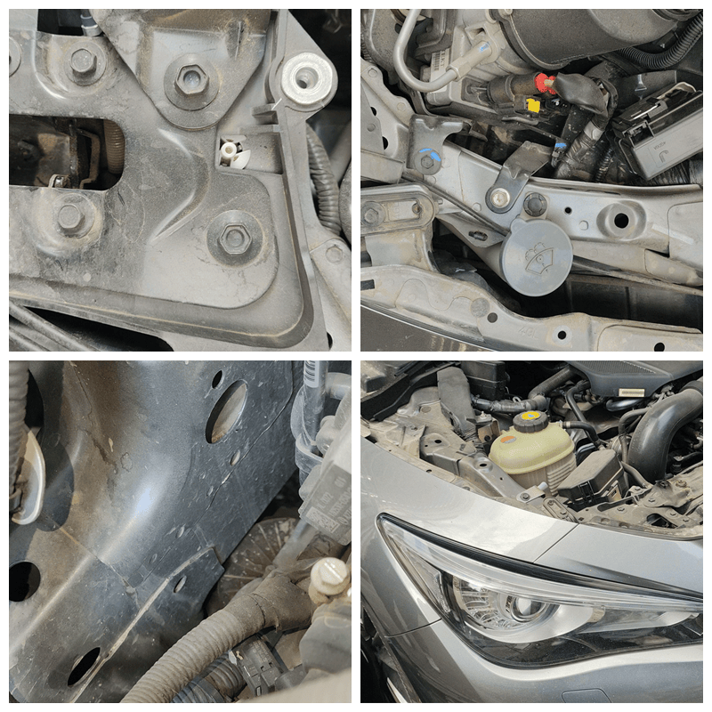 刚才说了,车头没有大事故,现在就得到了印证,水箱框架,大灯框架,里面