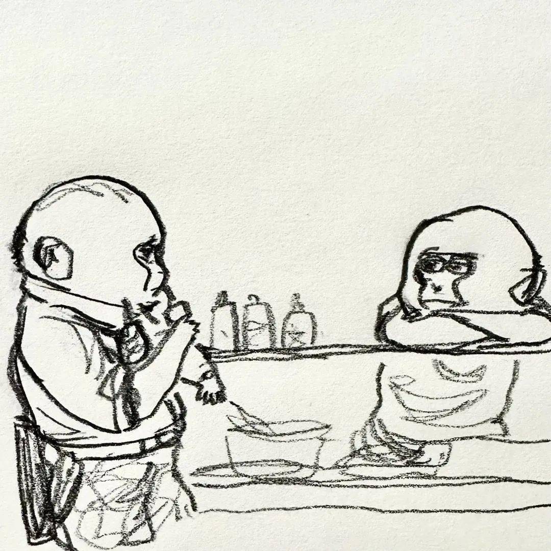 难过的时候,被这只单线条的小猴子治愈了_读者_表情_漫画