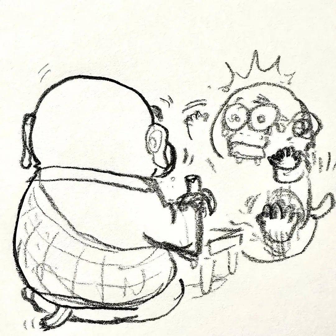 难过的时候,被这只单线条的小猴子治愈了_读者_表情_漫画