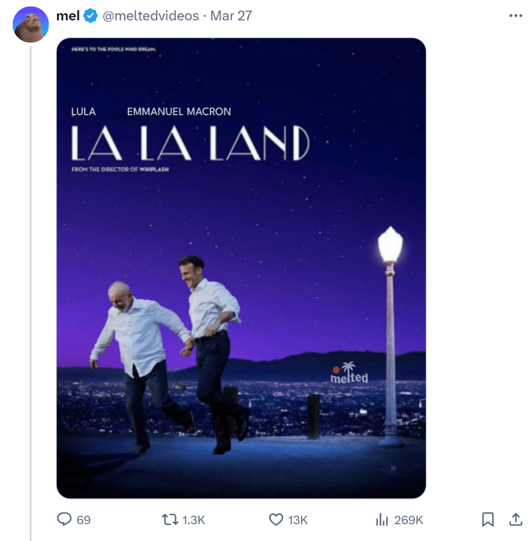 马克龙和巴西总统的国事访问照竟浪漫得像婚礼现场两