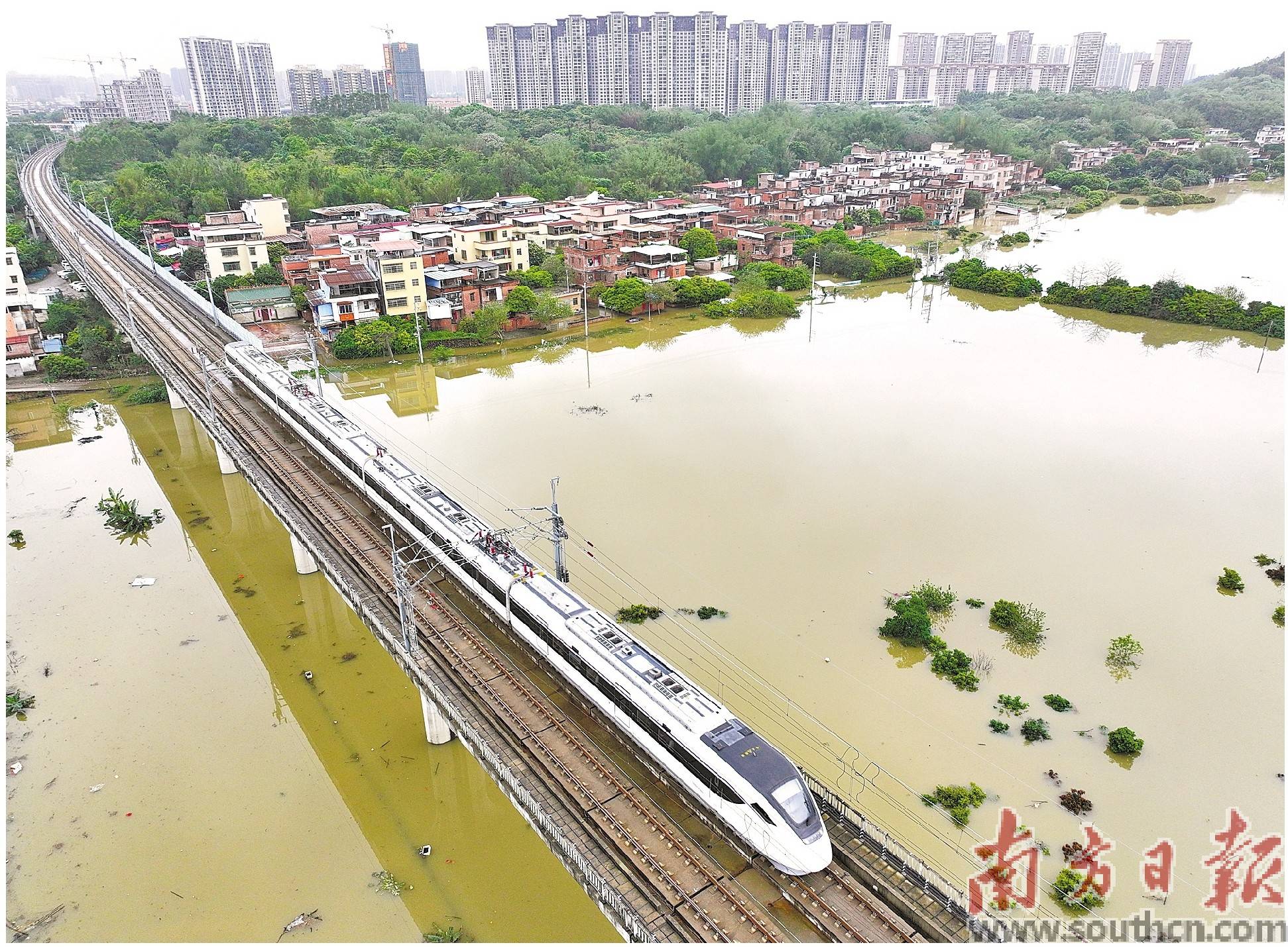 目前,村内仍有积水,但水位已经不再上涨.