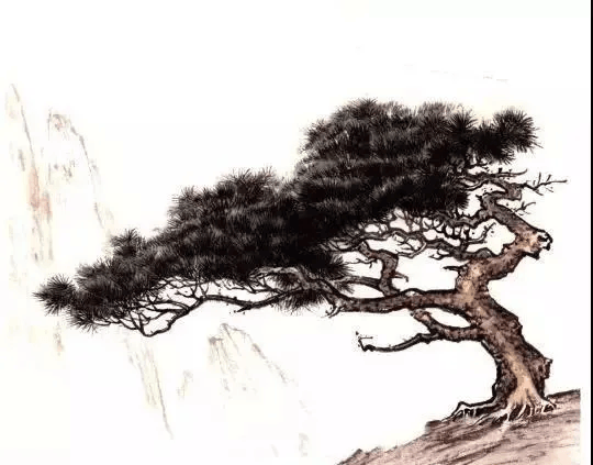 北派名家山水画树法_局部_画法_松树
