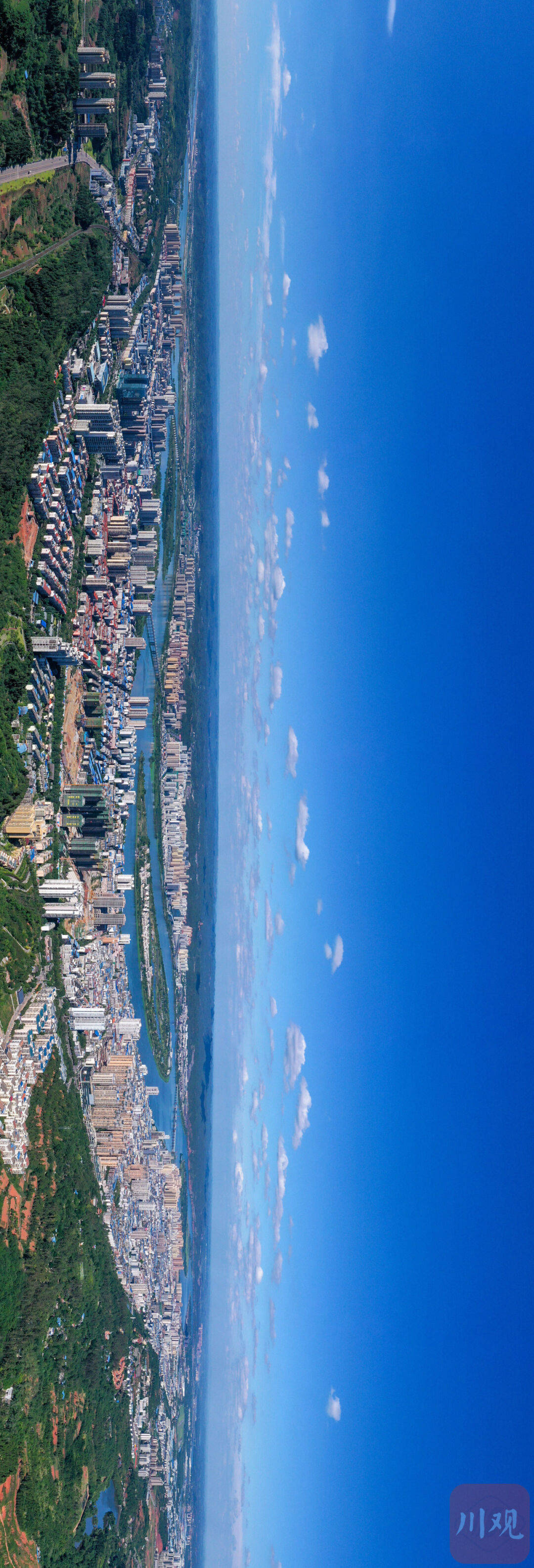 湖水清日暖远眺遂宁鹭栖湖遂宁灵泉山云海风光遂宁超长全景图内容来源