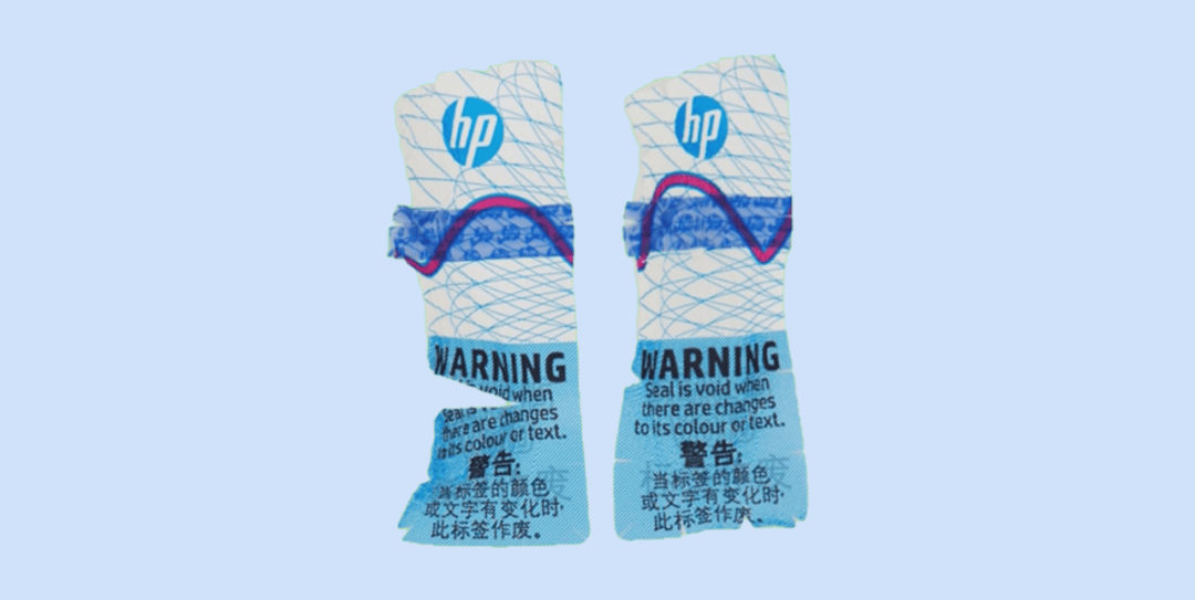 如何检查惠普耗材的防揭换标签