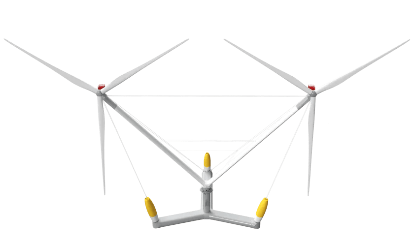 全球单机容量最大漂浮式风电平台吊装塔筒