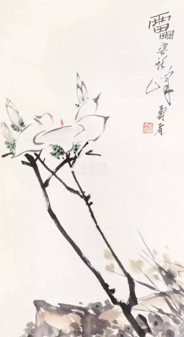 潘天寿：花鸟画100幅大赏！（大饱眼福）_中国美术协会_荷花_cm