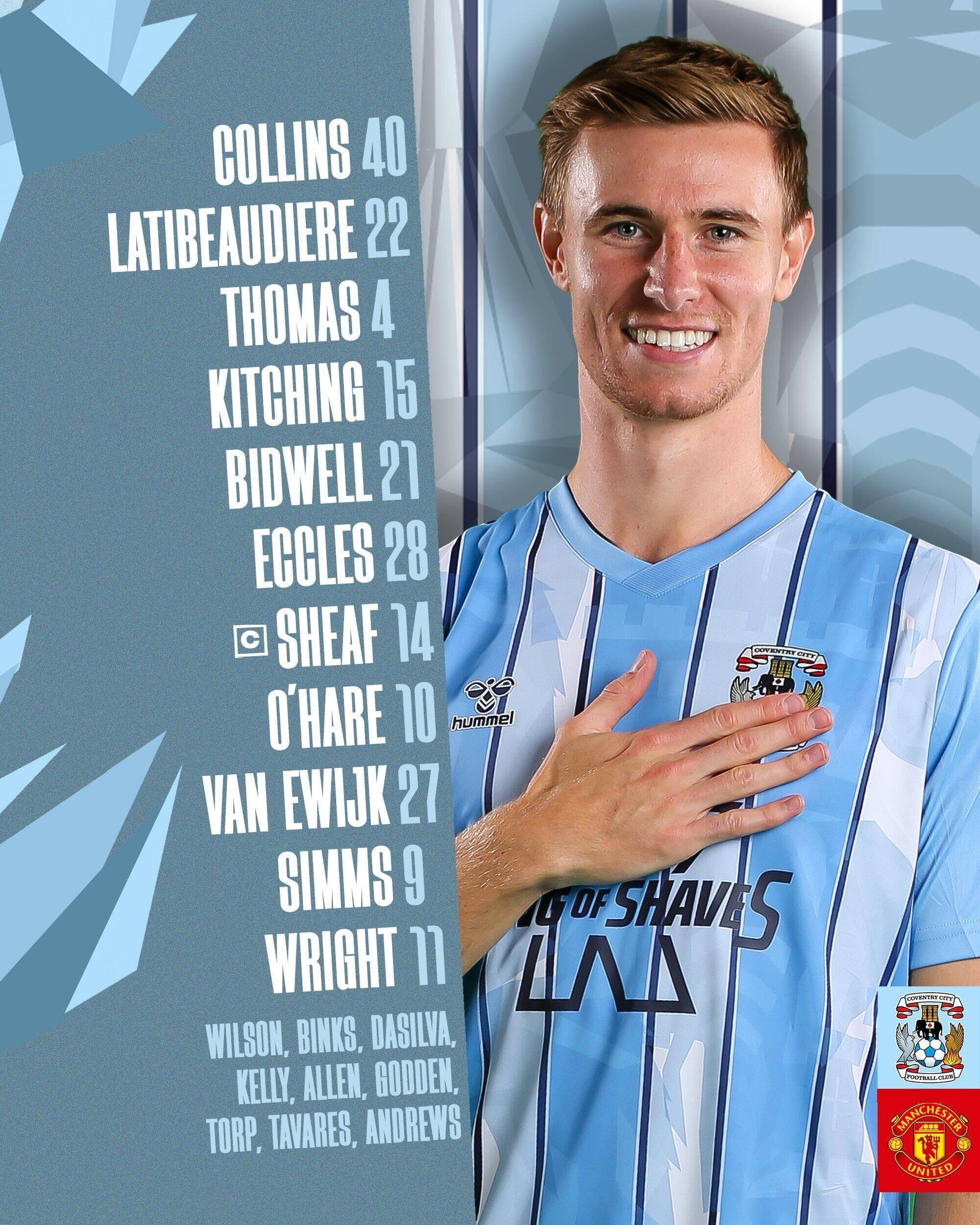 足总杯-曼联vs考文垂首发:卡塞米罗中卫,拉什福德先发 小麦复出