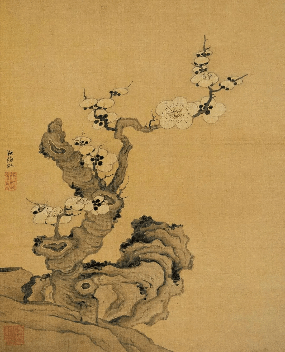 陈洪绶画梅,高古_国画_陈老莲_梅花