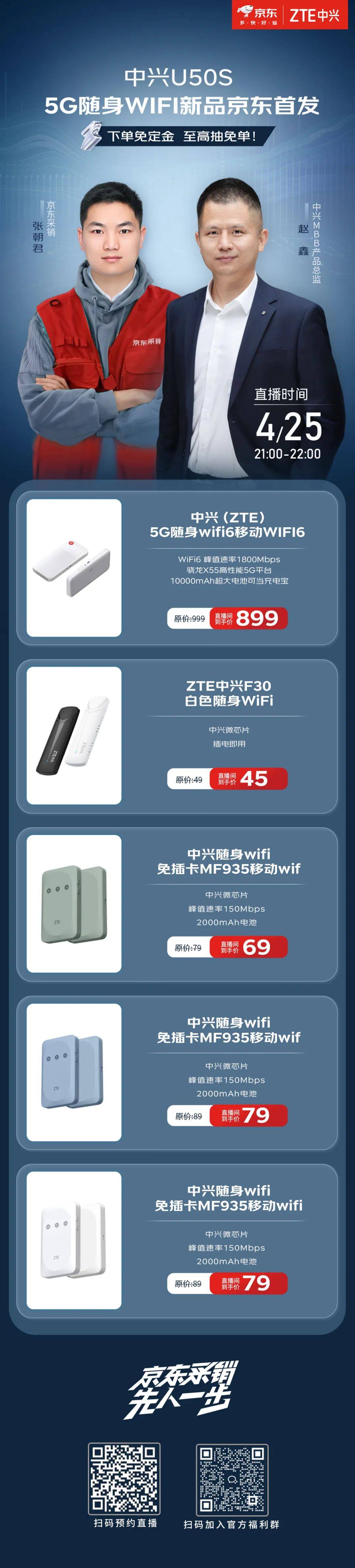 中兴u50s 5g随身wifi,今日开启预售!