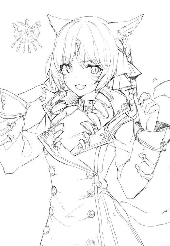 【动漫人物素材】白描线稿