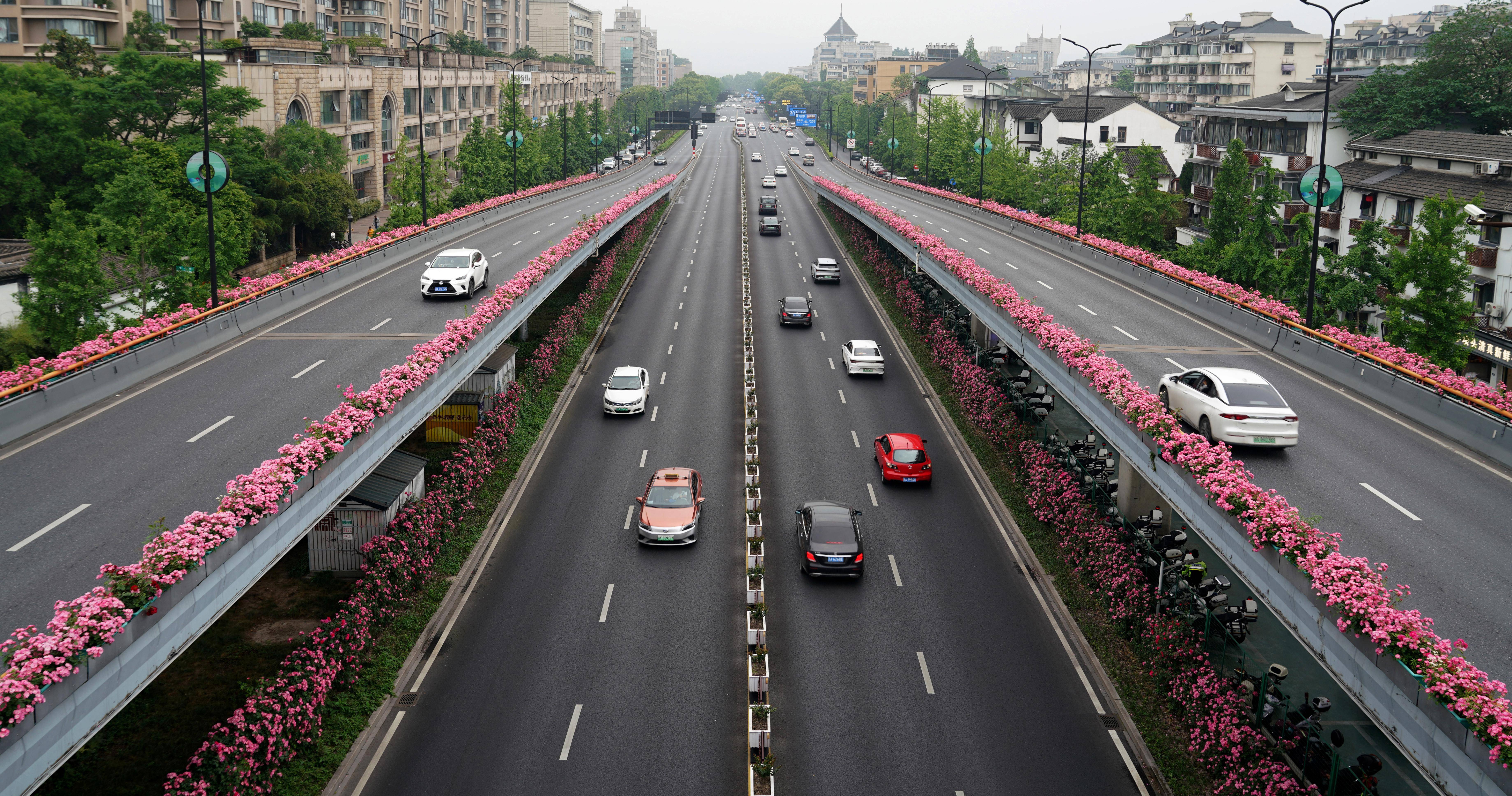 杭州:空中花廊扮靓高架路