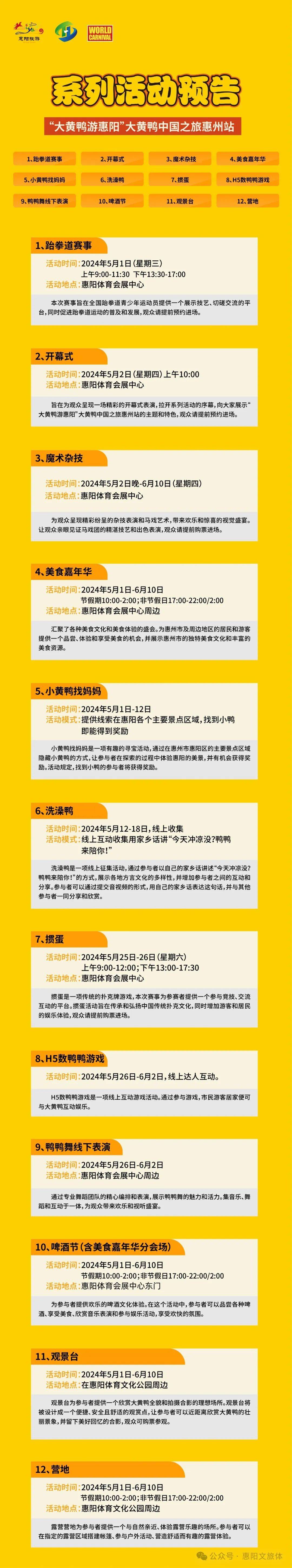 这个"五一"假期,跟着大黄鸭一起开启惠阳fun飞之旅!