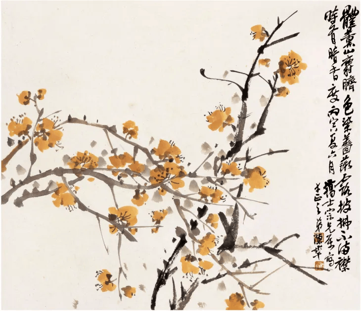 陈半丁花卉小品，脱俗有古趣!_吴昌硕_风格_花鸟画