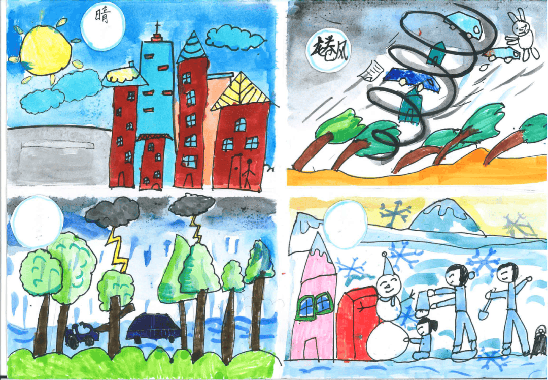 儿童气象画绘画作品图片