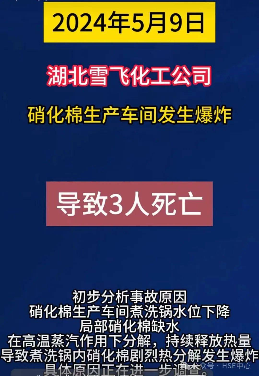 3人死亡!湖北一企业硝化棉生产车间爆炸!_应急_原因_事故