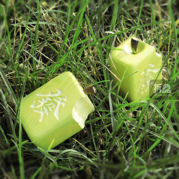 所乐工作室 发财麻将 苹果 可爱q版麻将水果 潮玩手办摆件