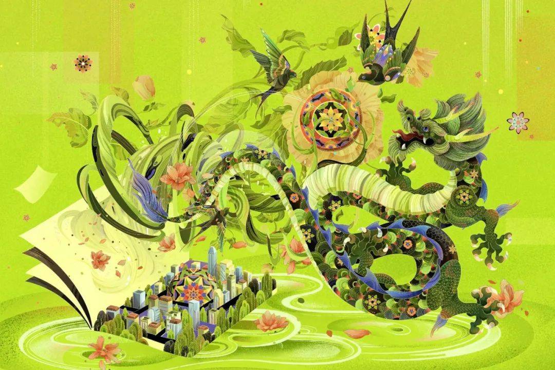 他笔下的龙生动形象,栩栩如生,不仅捕捉到了龙的神秘,威严与力量,还