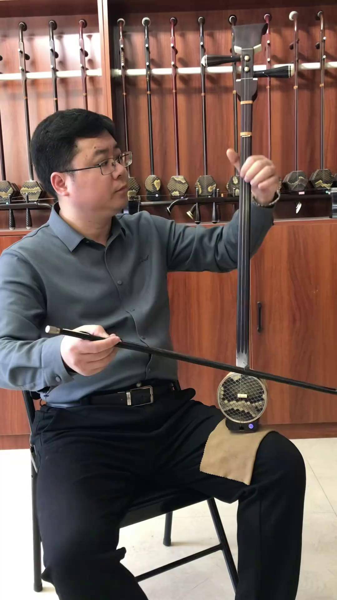 吕剧572号专业紫檀老料坠琴 4880元 开音半年