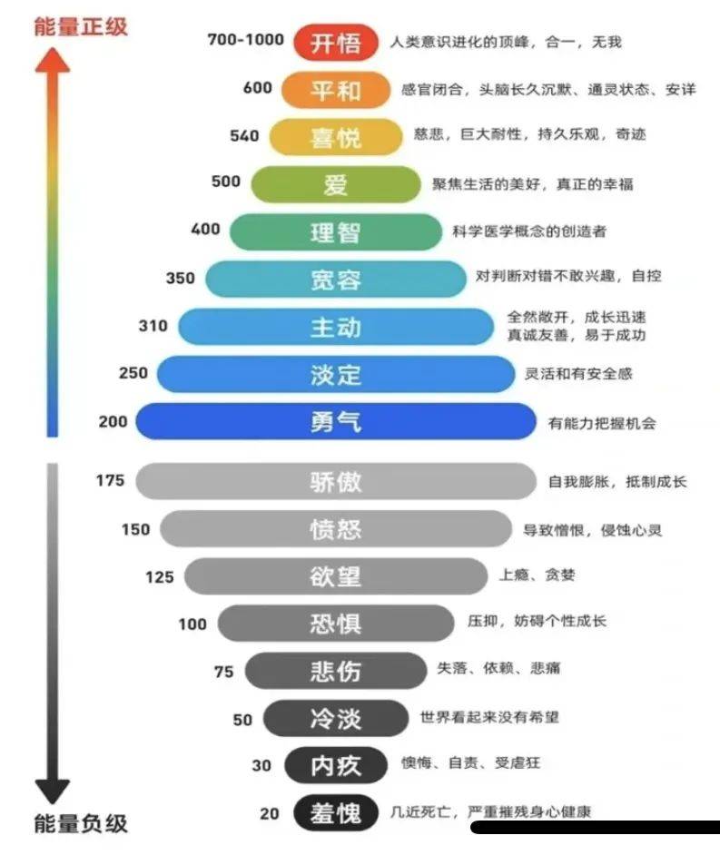 大卫·霍金斯认为内疚处于负能量的倒数第二级,与更深层的羞耻不同