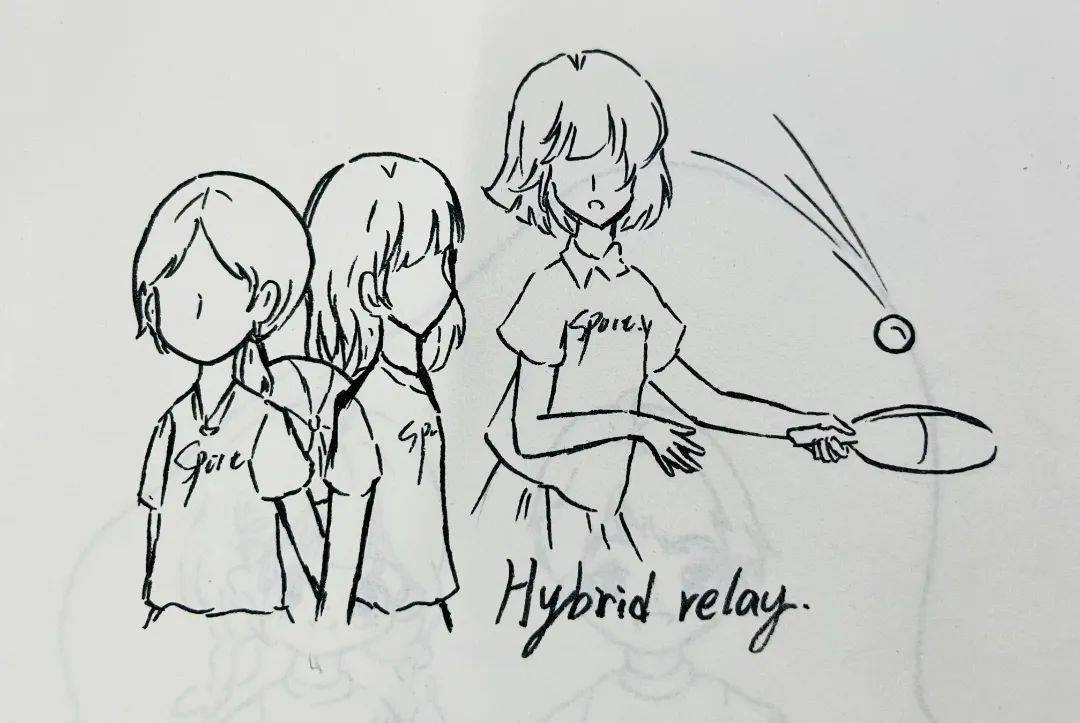 有竞争才有提升背靠背夹篮球运送于折返点乒乓球放球拍上消防急速接力