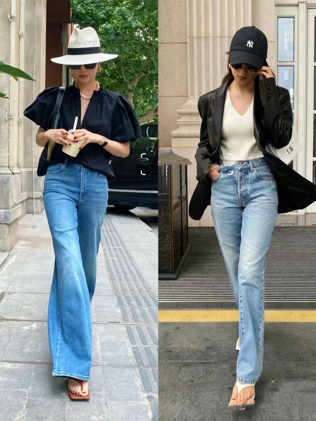 如果你想要通过穿衣搭配来修饰自己的比例,那么高腰牛仔裤 高跟凉鞋