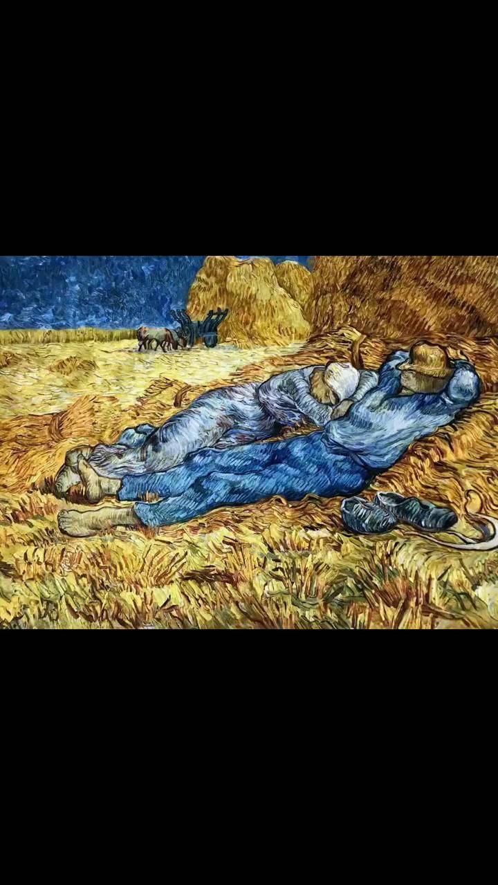 苏绣乱针,翻绣梵高画作《午睡》采用乱针工艺,把握线条的