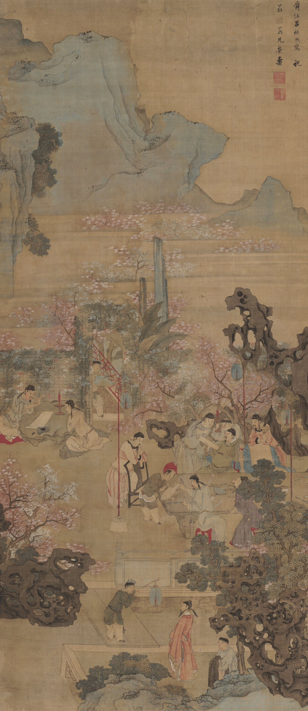 春夜宴从弟桃李园图 | 清·吕焕成_作品_李白_国画