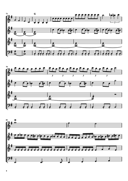 弦乐四重奏《罗克珊娜的探戈》附乐谱-电影《红磨坊》插曲