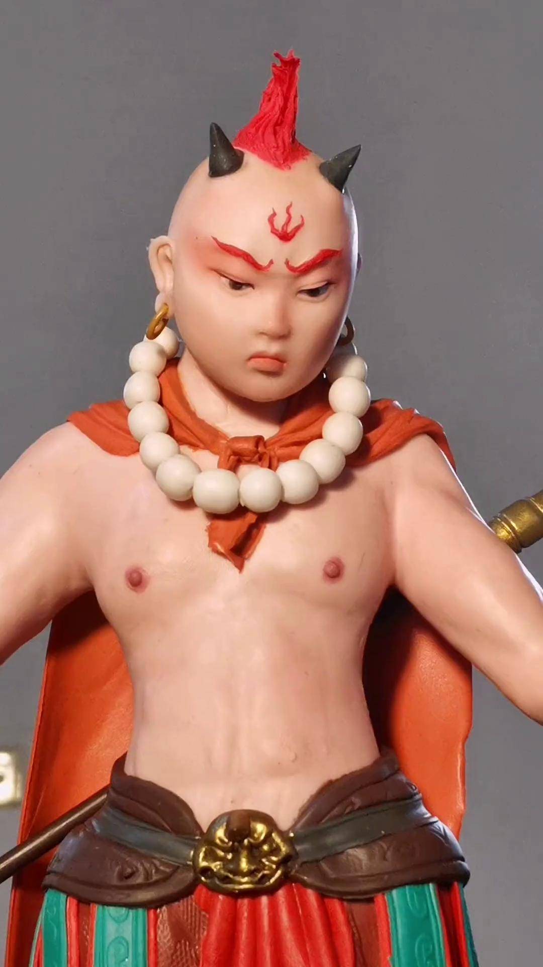 面塑 工艺品摆件 民间手艺 非物质文化 手艺人 西游记红孩儿