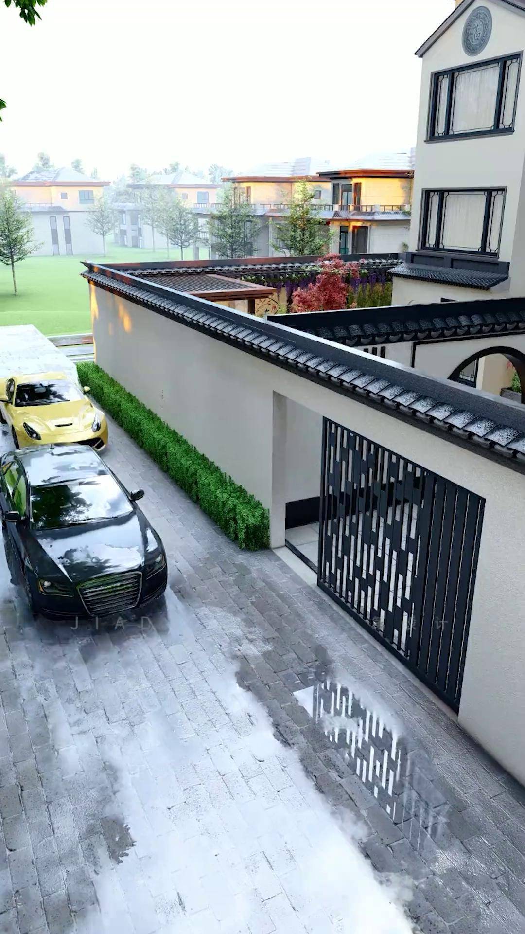 带停车位的新中庭院,居家实用又典雅精致 小院改造 私家花园 花园生活