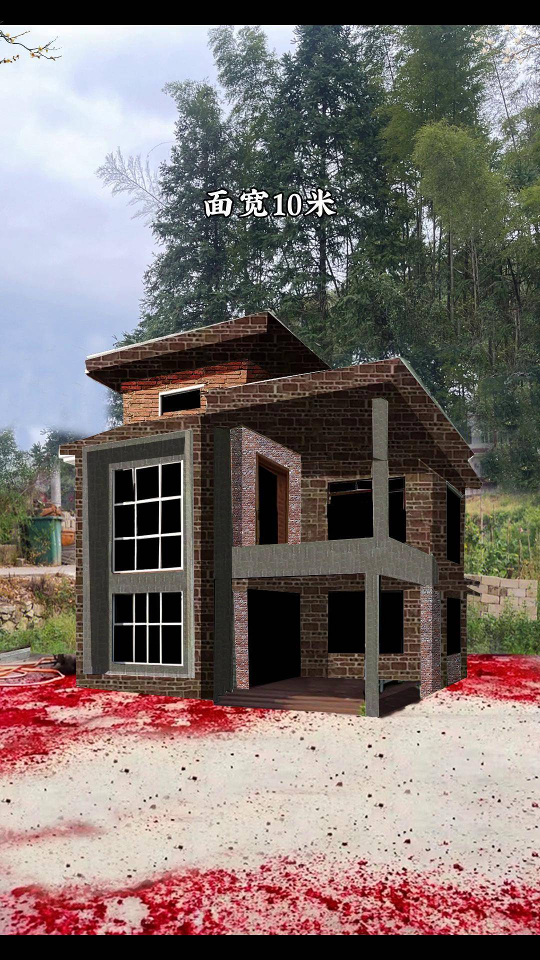 面宽10米进深10米农村家家户户宅基地都够吧农村自建房 别墅设计 别墅