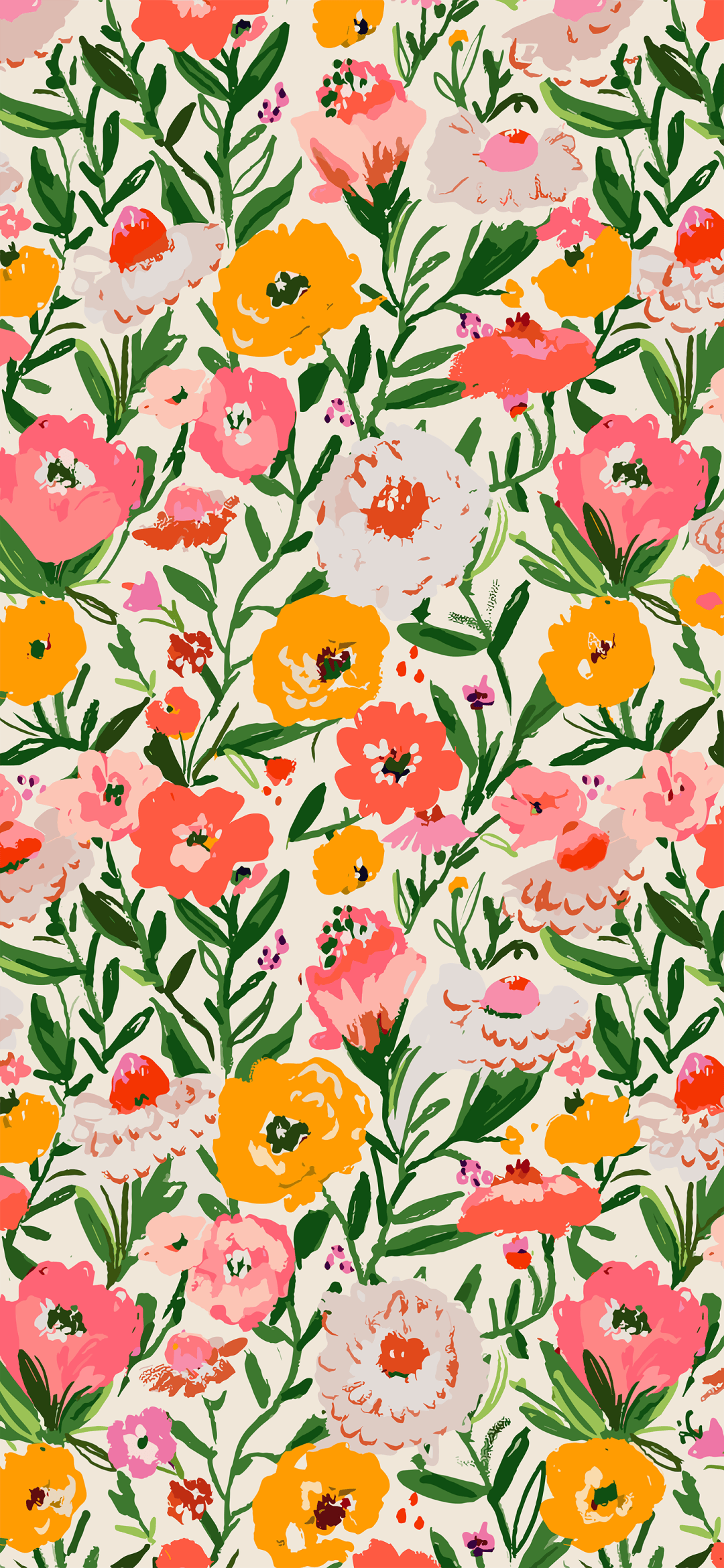 很夏天的插画壁纸 碎花图案手机壁纸