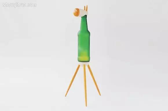 回收玻璃瓶diy手工制作超可爱动物台灯