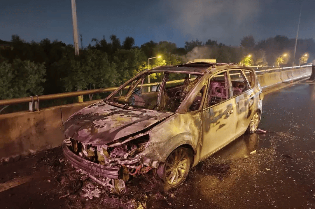 一车辆突发自燃.