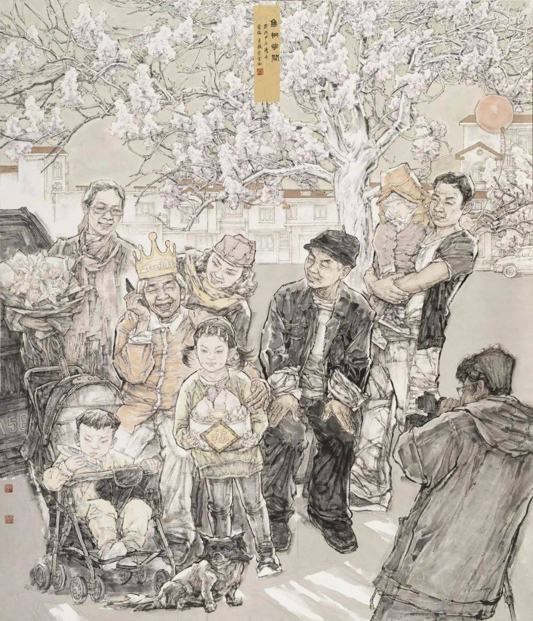 房魏,乔云,乔猛 焦桐花开中国画240cm×206cm赵轩 都市1号线中国画202