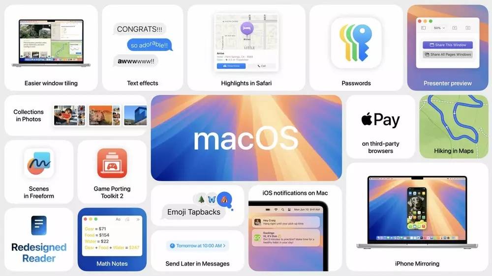 苹果 macOS 15 Sequoia 发布：附带全新 iPhone 镜像功能