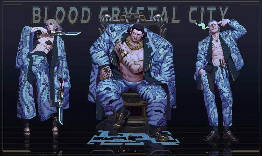 角色的点线面,节奏变化的分布以及人物服饰的裁剪和装饰花纹的安排