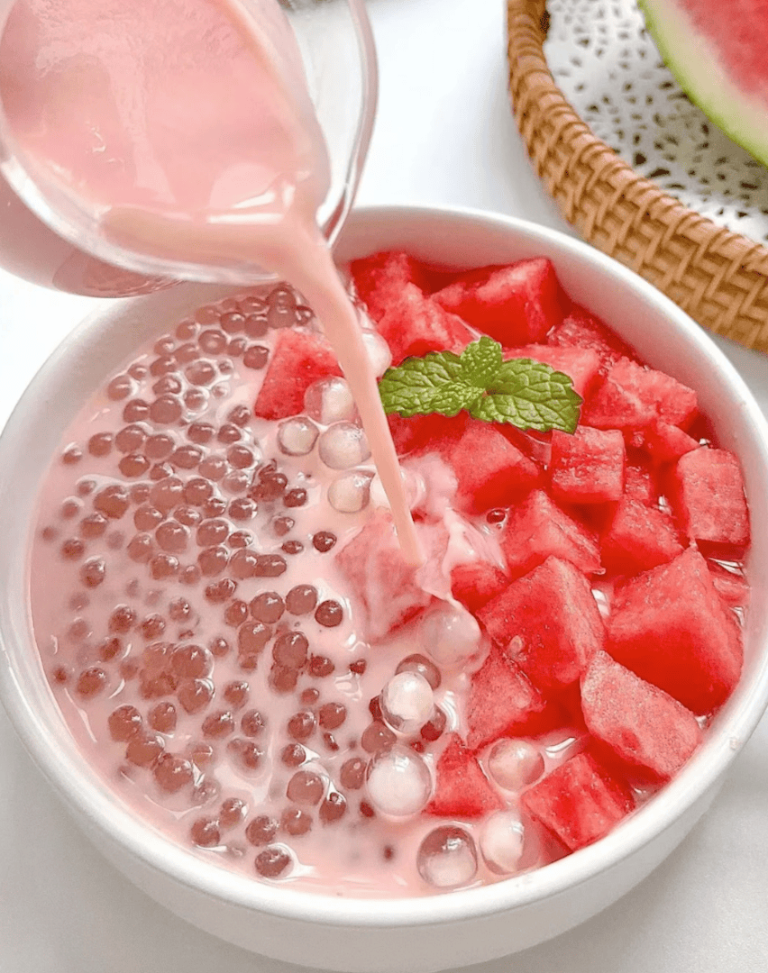 奶茶店爆火的西瓜甘露!在家随便一做就超好吃!