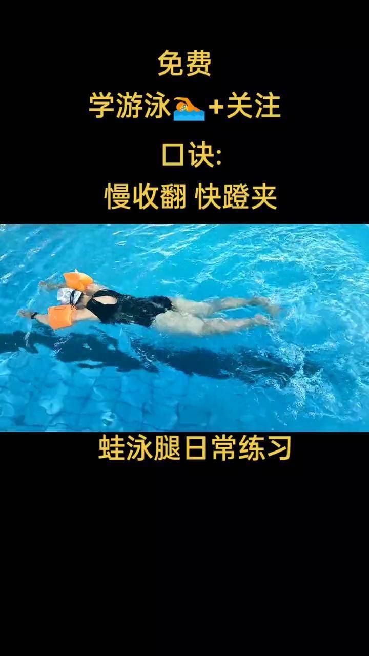 零基础初学者自学蛙泳 蛙泳腿部动作练习,口诀:慢收翻,快蹬夹